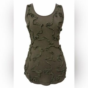 Willi Smith Gray Embellished Tank Top Small S